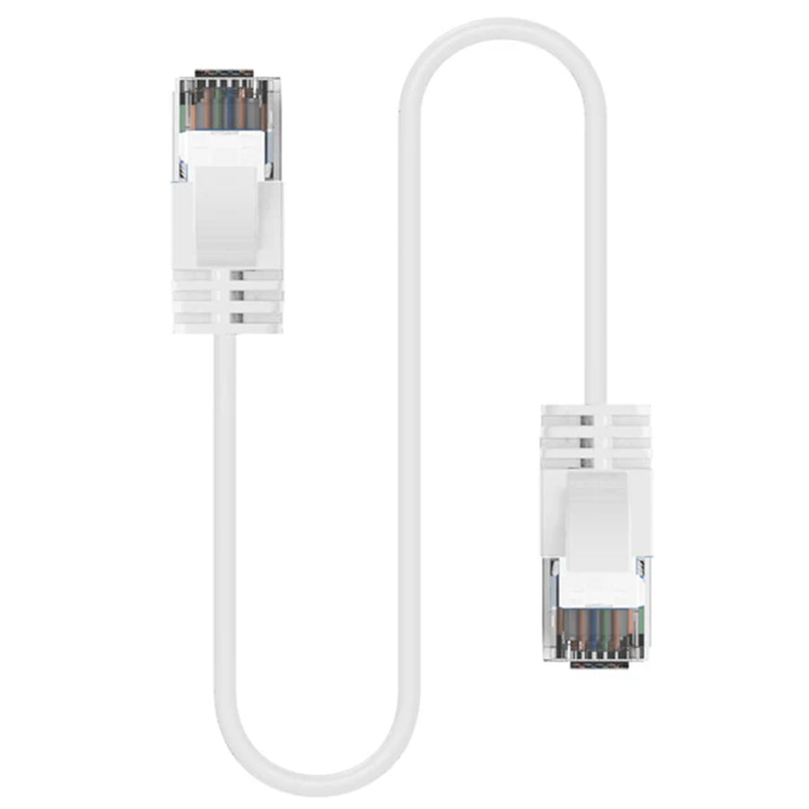 Cruxtec Cat6A Ultra Slim Ethernet Cable - 1m - White