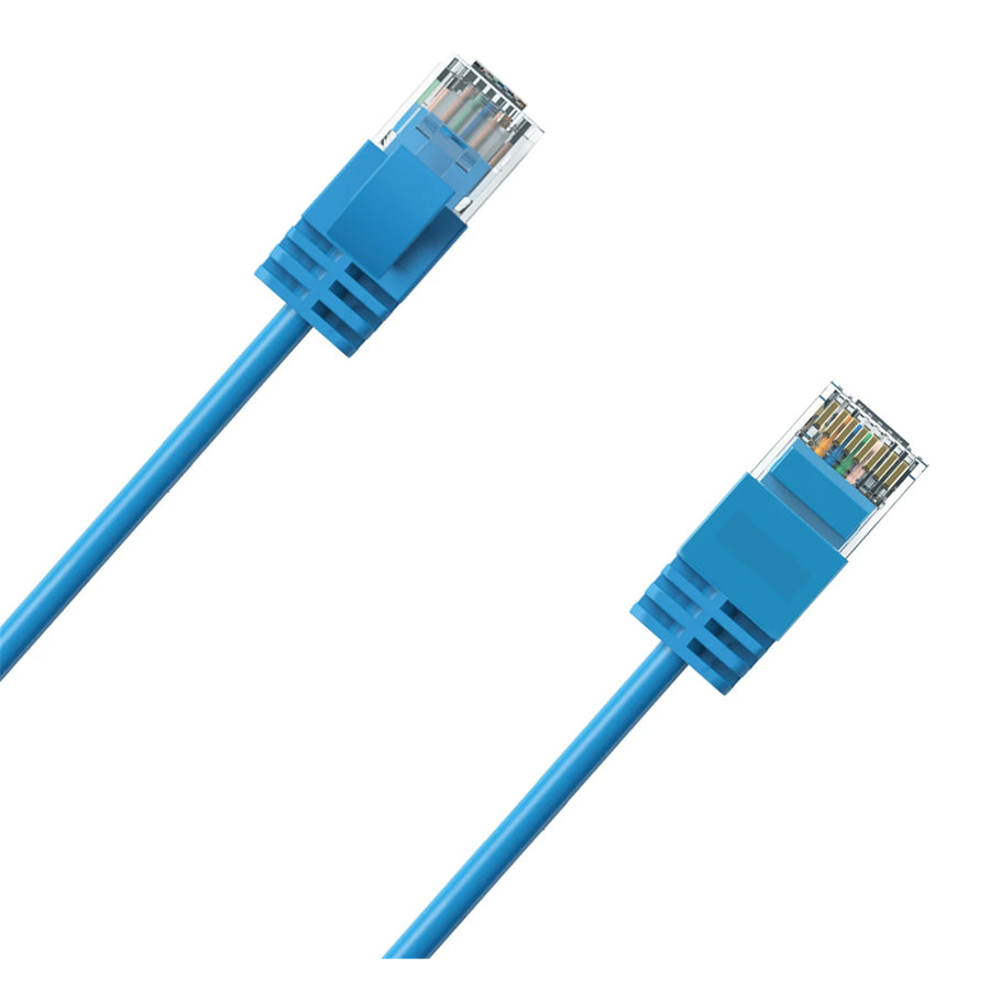 Cruxtec Cat6A Ultra Slim Ethernet Cable - 10m - Blue