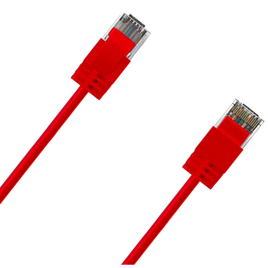 Cruxtec Cat6A Ultra Slim Ethernet Cable - 30cm - Red