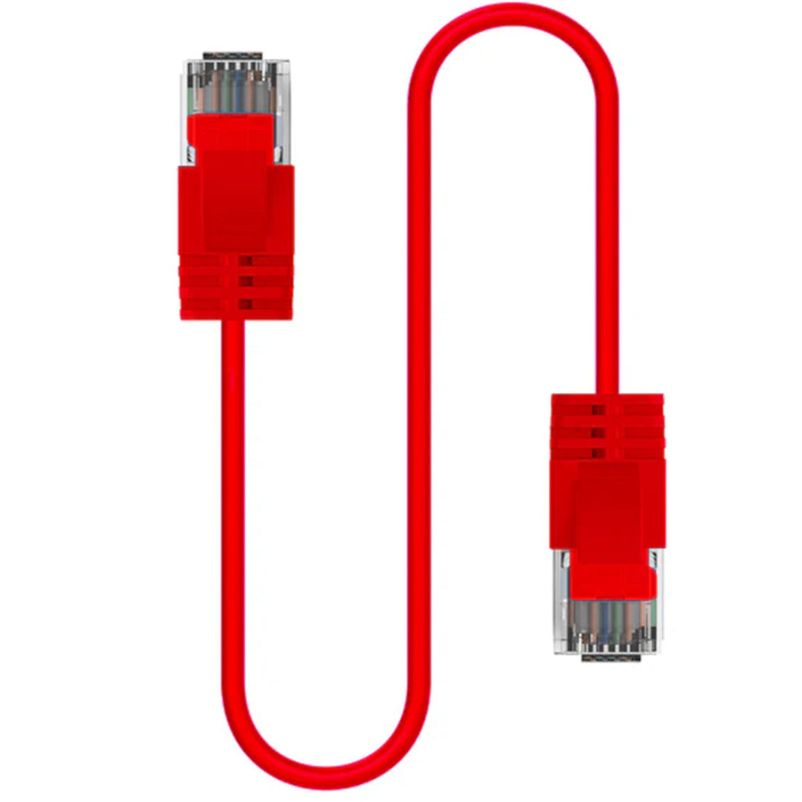 Cruxtec Cat6A Ultra Slim Ethernet Cable - 30cm - Red