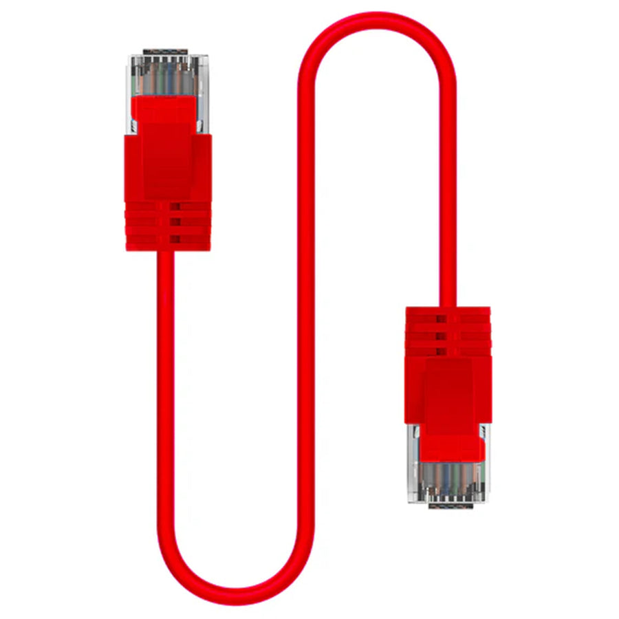 Cruxtec Cat6A Ultra Slim Ethernet Cable - 50cm - Red