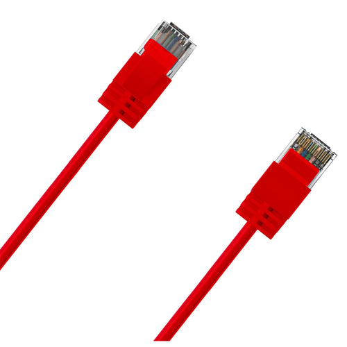 Cruxtec Cat6A Ultra Slim Ethernet Cable - 1m - Red