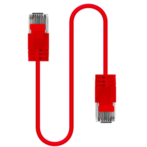 Cruxtec Cat6A Ultra Slim Ethernet Cable - 1m - Red