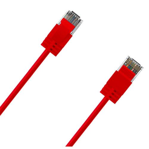 Cruxtec Cat6A Ultra Slim Ethernet Cable - 1.5m - Red