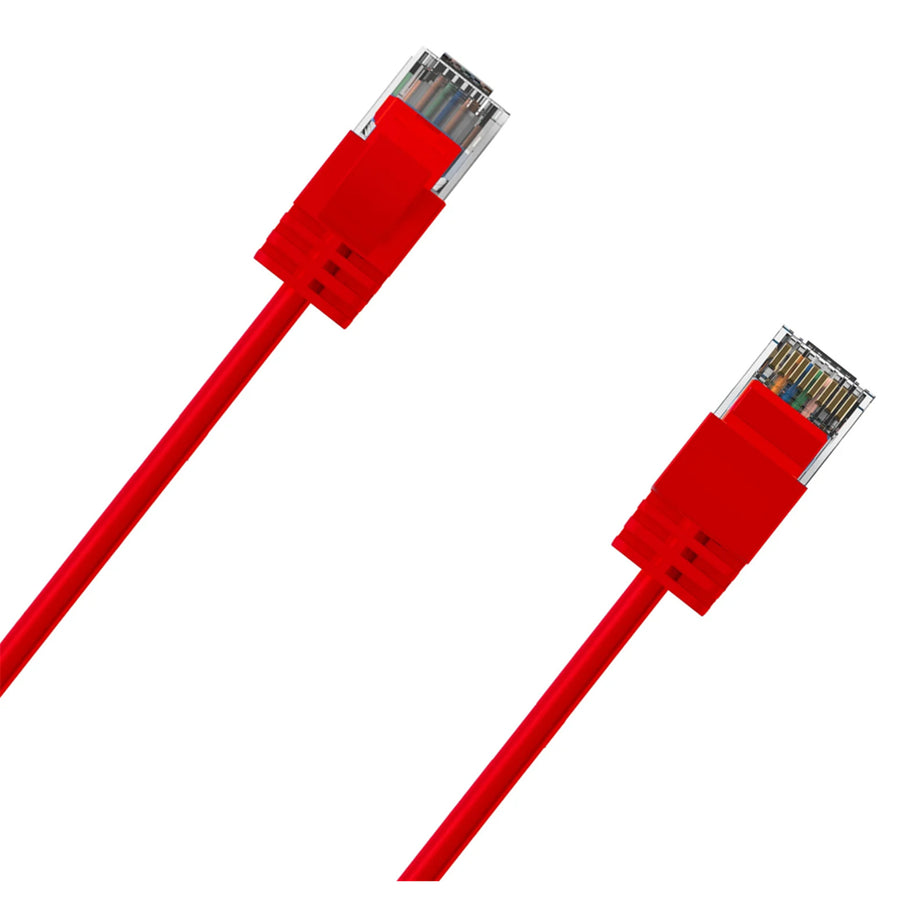 Cruxtec Cat6A Ultra Slim Ethernet Cable - 2m - Red