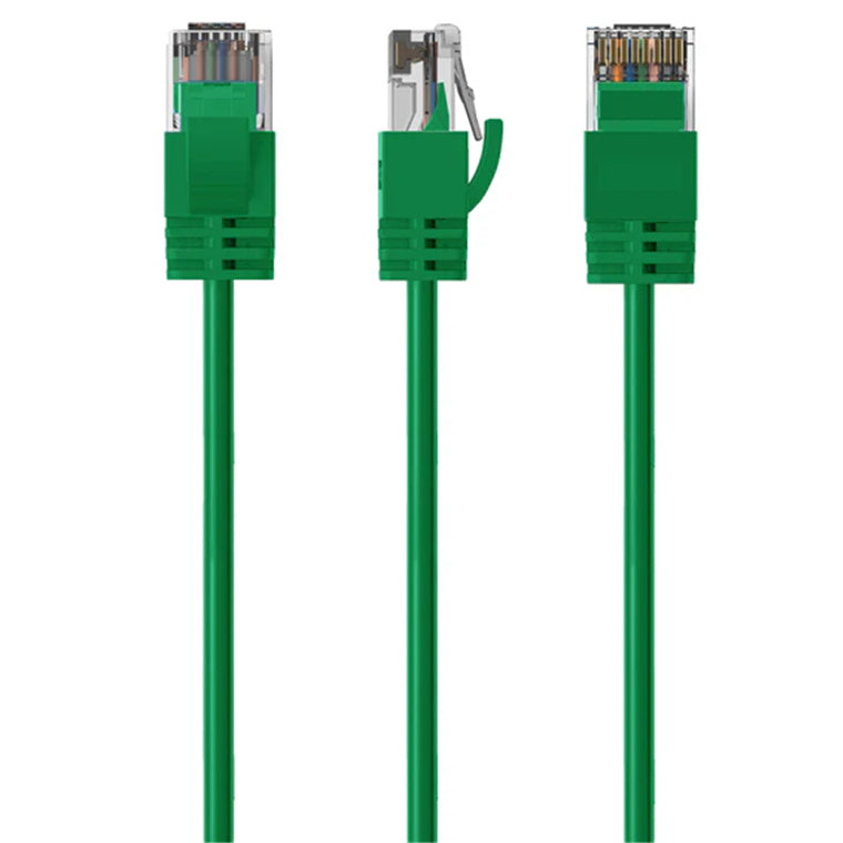 Cruxtec Cat6A Ultra Slim Ethernet Cable - 30cm - Green
