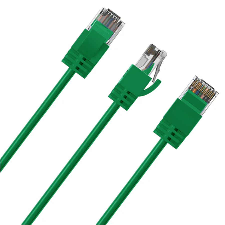 Cruxtec Cat6A Ultra Slim Ethernet Cable - 30cm - Green