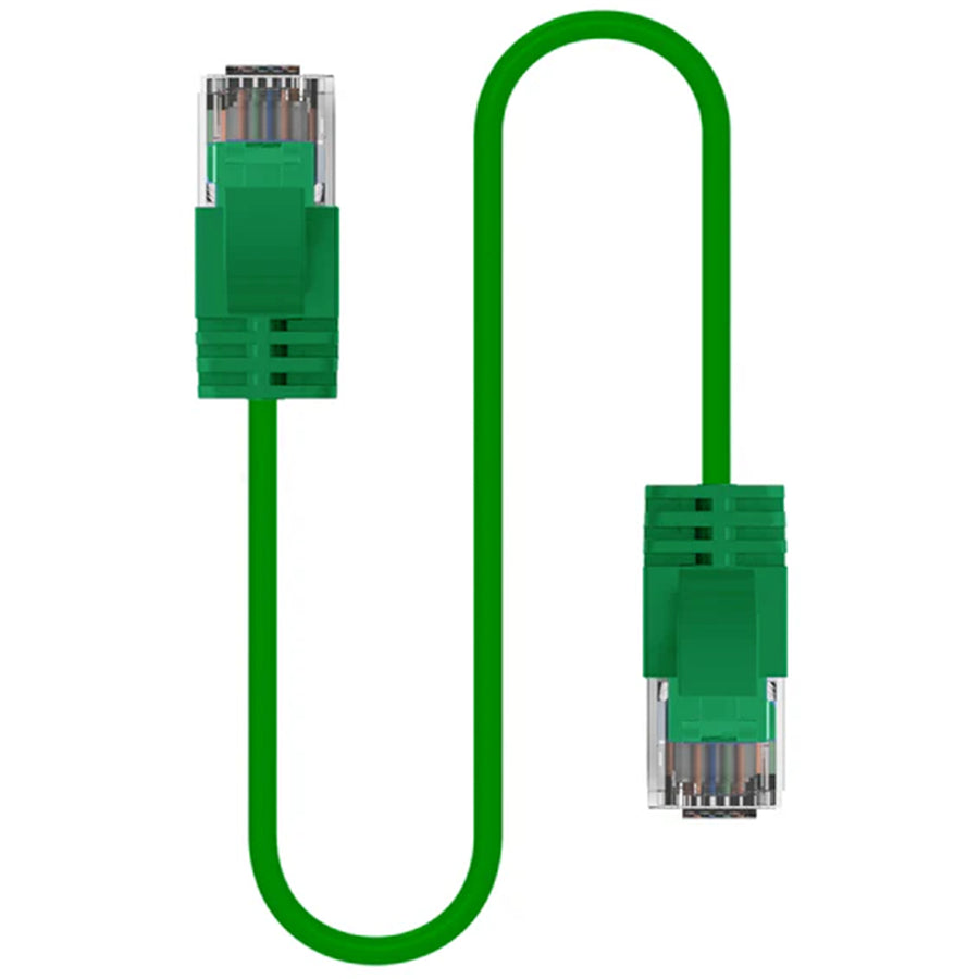 Cruxtec Cat6A Ultra Slim Ethernet Cable - 50cm - Green
