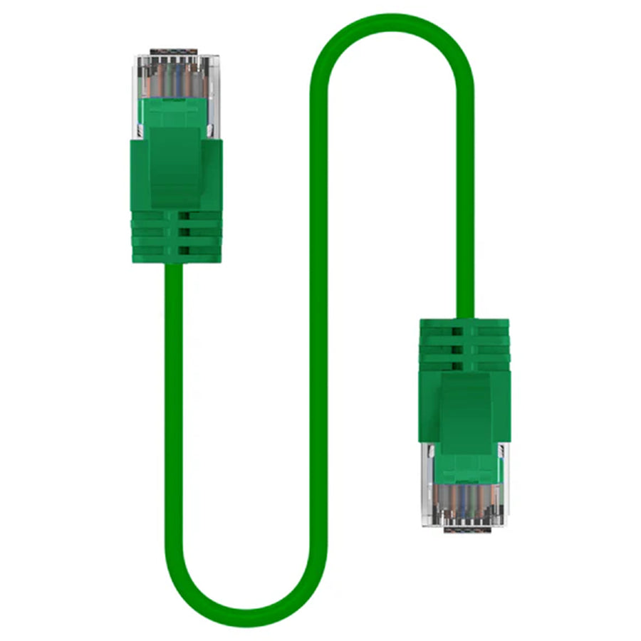 Cruxtec Cat6A Ultra Slim Ethernet Cable - 2m - Green