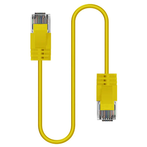 Cruxtec Cat6A Ultra Slim Ethernet Cable - 30cm - Yellow