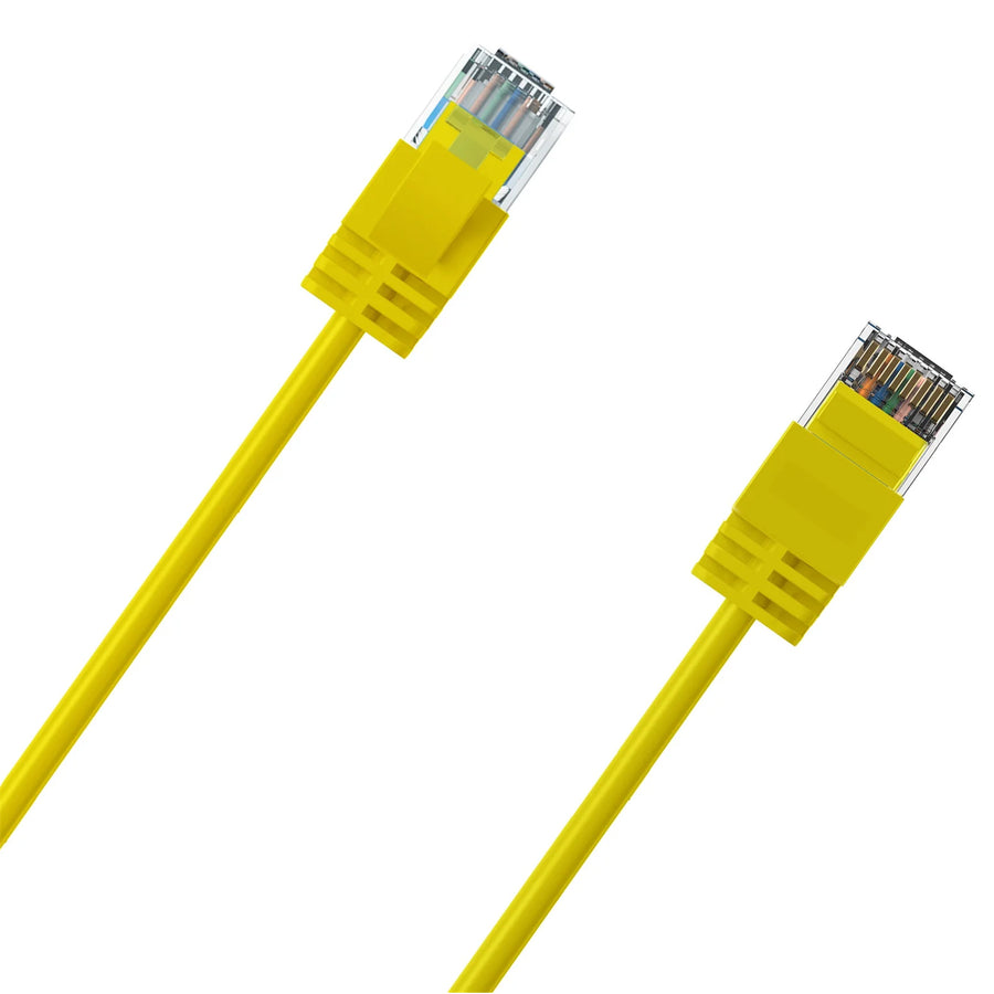 Cruxtec Cat6A Ultra Slim Ethernet Cable - 1m - Yellow
