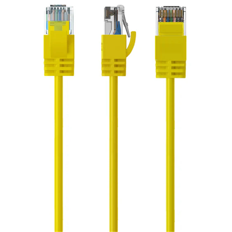 Cruxtec Cat6A Ultra Slim Ethernet Cable - 1m - Yellow
