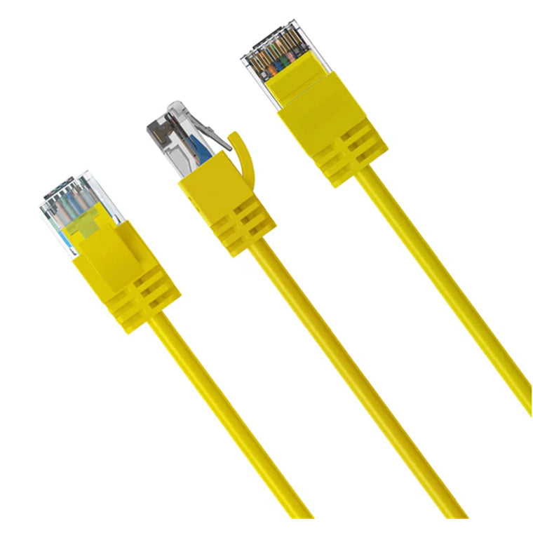 Cruxtec Cat6A Ultra Slim Ethernet Cable - 1m - Yellow