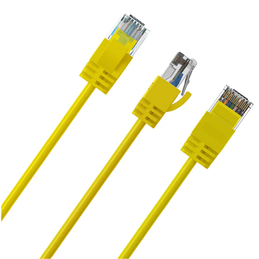 Cruxtec Cat6A Ultra Slim Ethernet Cable - 1m - Yellow