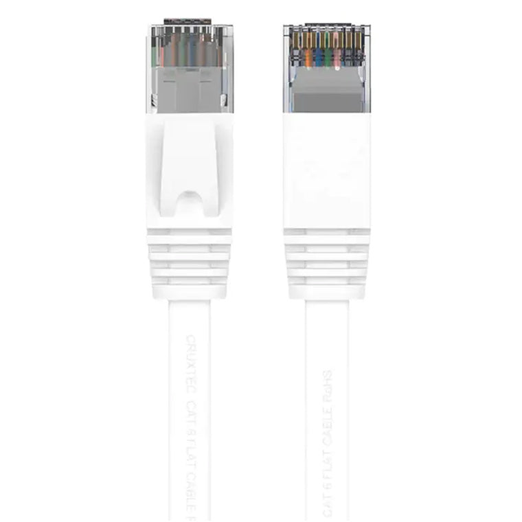 Cruxtec Cat6 Flat Ethernet Cable - 15m - White