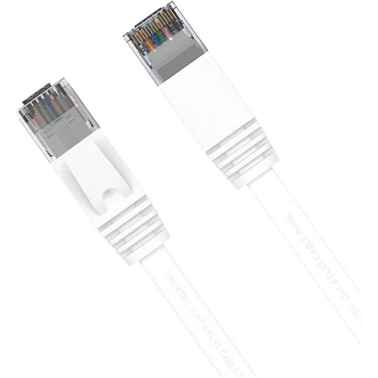 Cruxtec Cat6 Flat Ethernet Cable - 15m - White