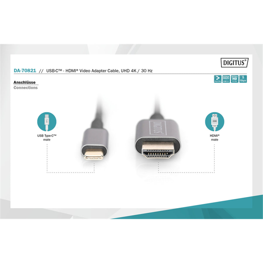 Digitus DA-70821 USB-C zu HDMI Kabel - 1.8m