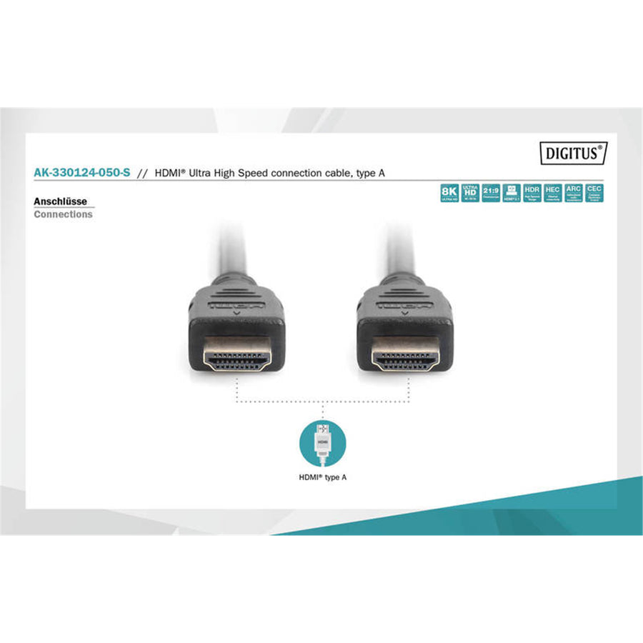 Digitus  AK-330124-005-S Ultra High Speed HDMI 2.1 HDMI Cable - 50cm