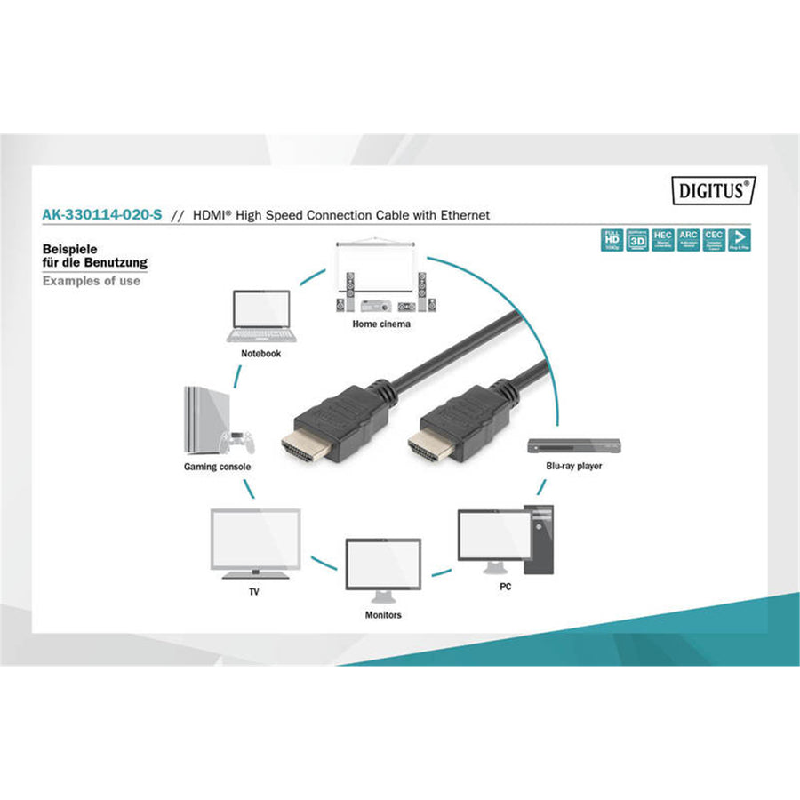 Digitus AK-330114-020-S HDMI 1.4 HDMI Cable - 2m