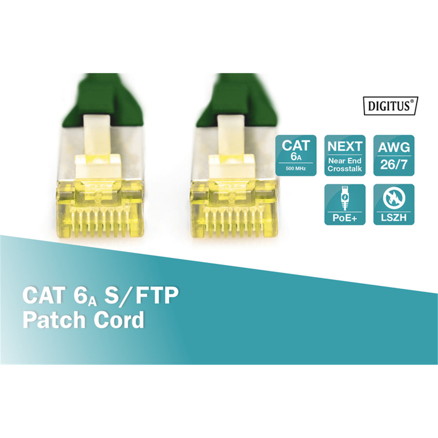 Digitus S-FTP CAT6A Patch Lead - 0.25M Green