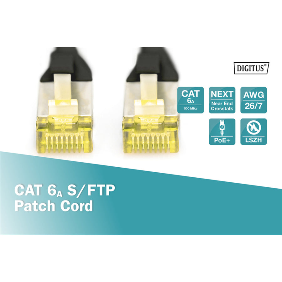 Digitus S-FTP CAT6A Patch Lead - 0.25M Black