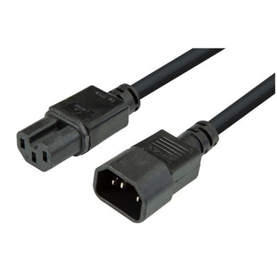 DYNAMIX C-POWERCX15-1 - 1M IEC C14 auf gekerbte C15 10A SAA-zugelassenes Stromverlängerungskabel. 1,0mm Aderquerschnitt