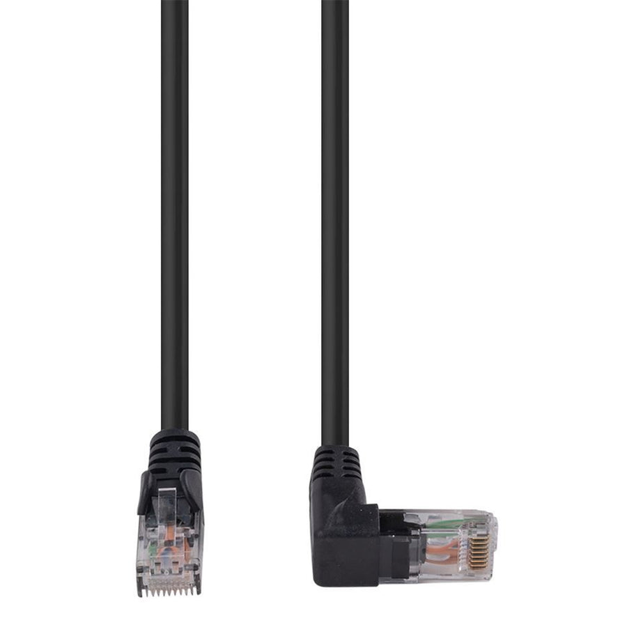 DYNAMIX PLKRA-C6-3 - Cat6 Black UTP Right Angled Patch Lead T568A 250MHz 24AWG Unshielded Plug.
