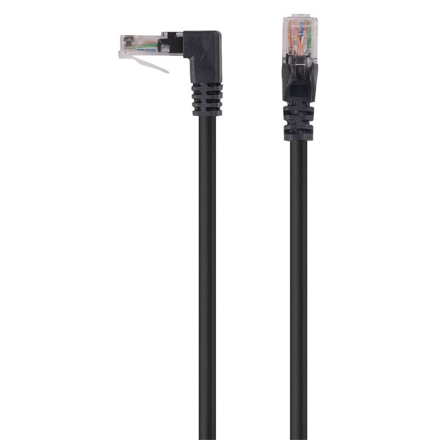 DYNAMIX PLKRA-C6-3 - Cat6 Black UTP Right Angled Patch Lead T568A 250MHz 24AWG Unshielded Plug.