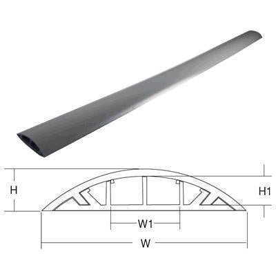 DYNAMIX FRD-70 - 1m Floor Mount Round Wiring Duct. Dims - 70mm x 16.5mm 2x Strips of Double Sided