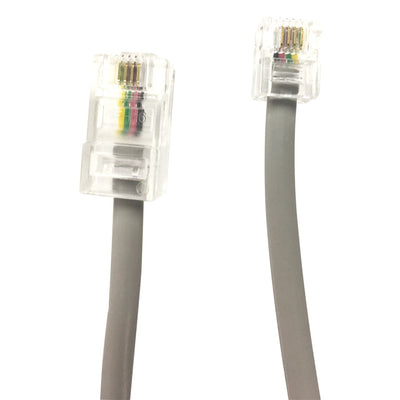 DYNAMIX C-RJ1245-2 - 2m RJ12 auf RJ45 Kabel - 4C Alle Pins gekreuzt verbunden Farbe Grau
