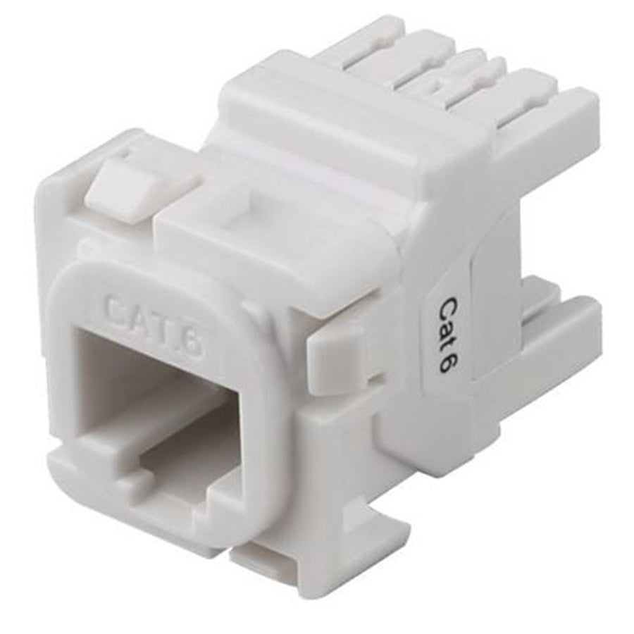 DYNAMIX FP-C6-005V2WH - Cat6 UTP Style RJ45 Slimline Jack T568A Wiring 180 Jack White