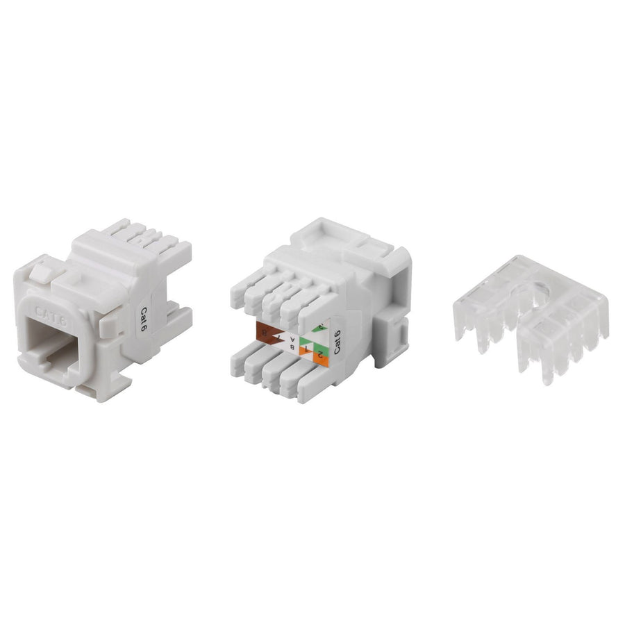 DYNAMIX FP-C6-005V2WH - Cat6 UTP Style RJ45 Slimline Jack T568A Wiring 180 Jack White