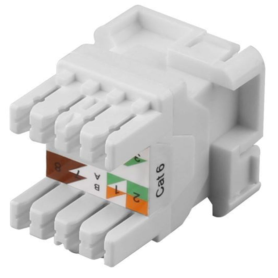 DYNAMIX FP-C6-005V2WH - Cat6 UTP Style RJ45 Slimline Jack T568A Wiring 180 Jack White