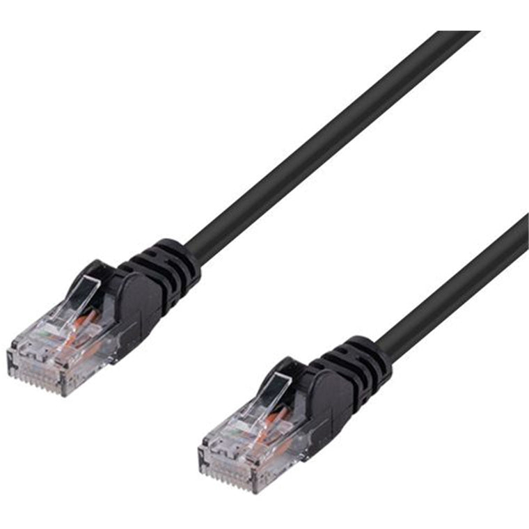 DYNAMIX PLK-C6A-1 - 1m Cat6 Black UTP Patch Lead T568A 250MHZ 24AWG Unshielded Plug.