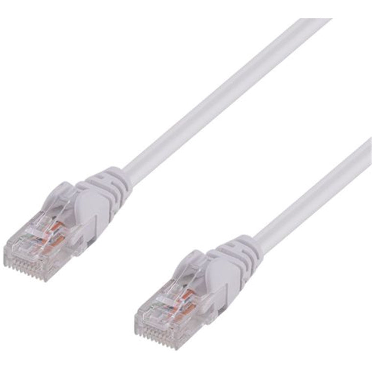 DYNAMIX PLW-C6A-5 - 5m Cat6 White UTP Patch Lead T568A 250MHZ 24AWG Unshielded Plug.