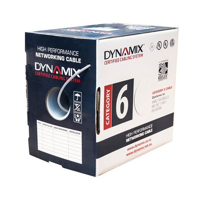 DYNAMIX C-C6-SLD24-WH – 305m Cat6 weißes UTP-Verlegekabel, 250 MHz, 24AWGx4P PVC CM UL-zertifizierter Mantel