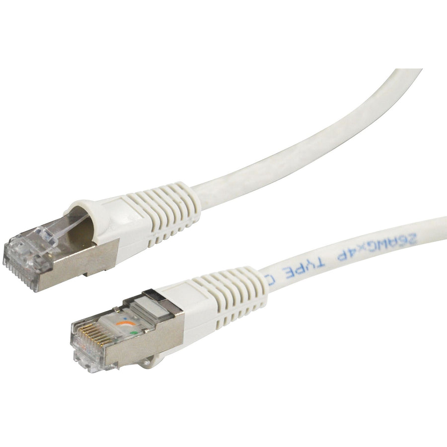 DYNAMIX PLW-AUGS-1 - 1m Cat6A S/FTP White 10G Patch Lead 26AWG 500MHz Shielded Plug. Cat6 Augmented