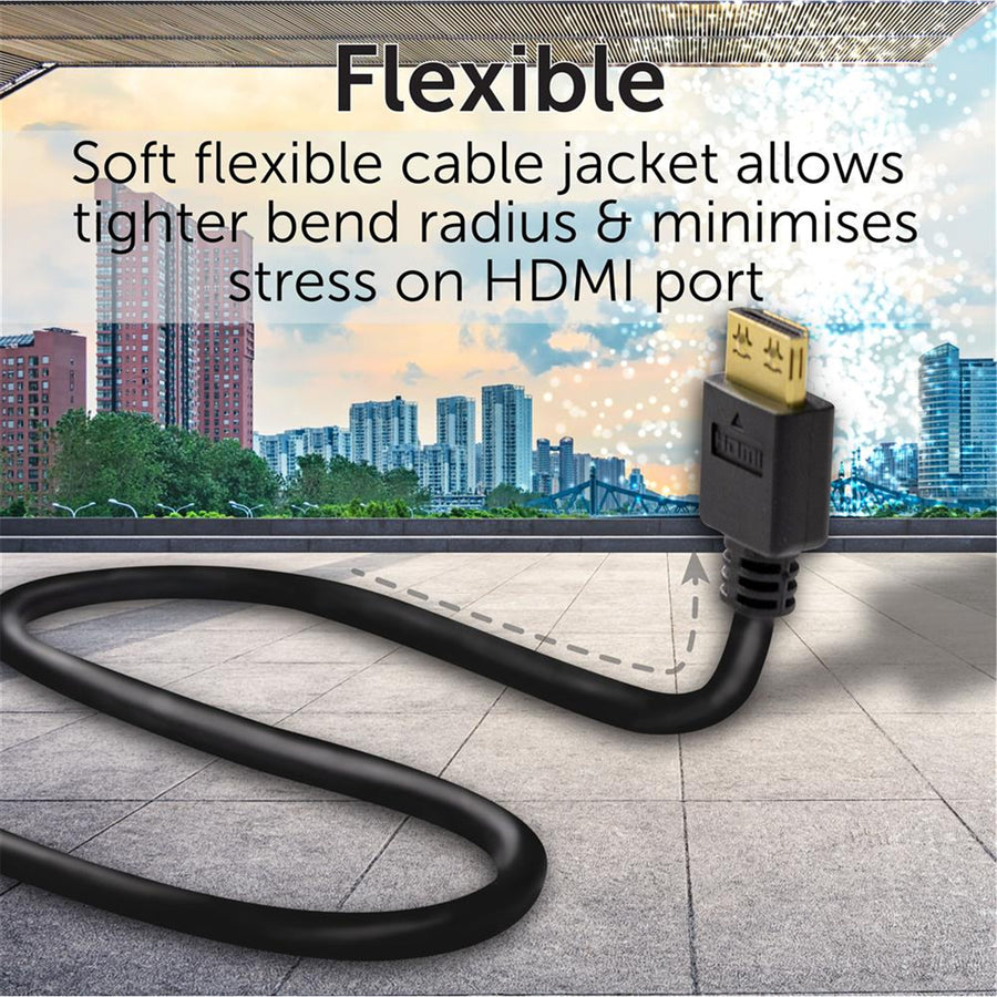 DYNAMIX C-HDMI2FL-0 - 0.5m HDMI High Speed 18Gbps Flexi Lock Cable w/ Ethernet. Max Res: 4K2K@60Hz