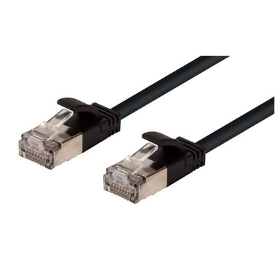 DYNAMIX 1.25m Cat6A S/FTP Black 10G LSZH Patch Lead 34AWG 802.3af Shielded Plug.