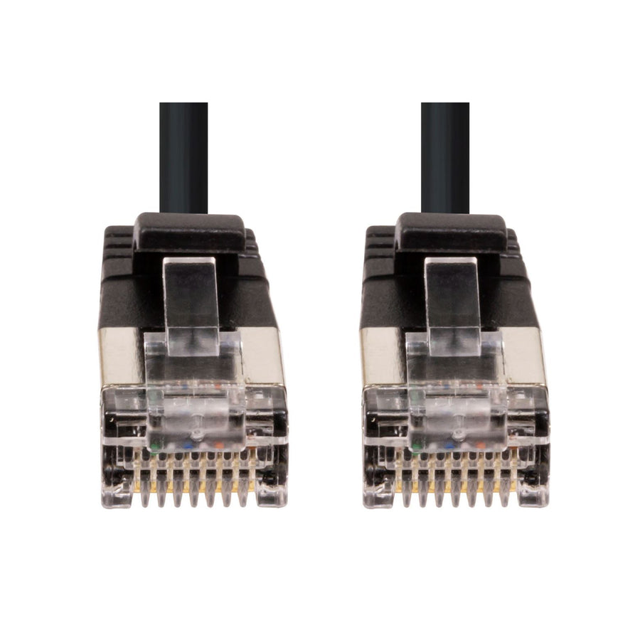 DYNAMIX 1.25m Cat6A S/FTP Black 10G LSZH Patch Lead 34AWG 802.3af Shielded Plug.