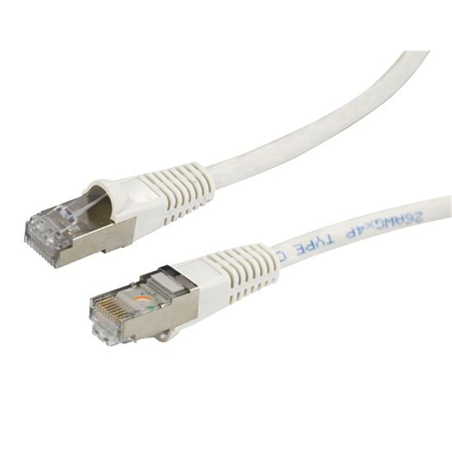 DYNAMIX PLW-AUGS-30 - 30m Cat6A S/FTP White 10G Patch Lead 26AWG 500MHz Shielded Plug. Cat6 Augmented