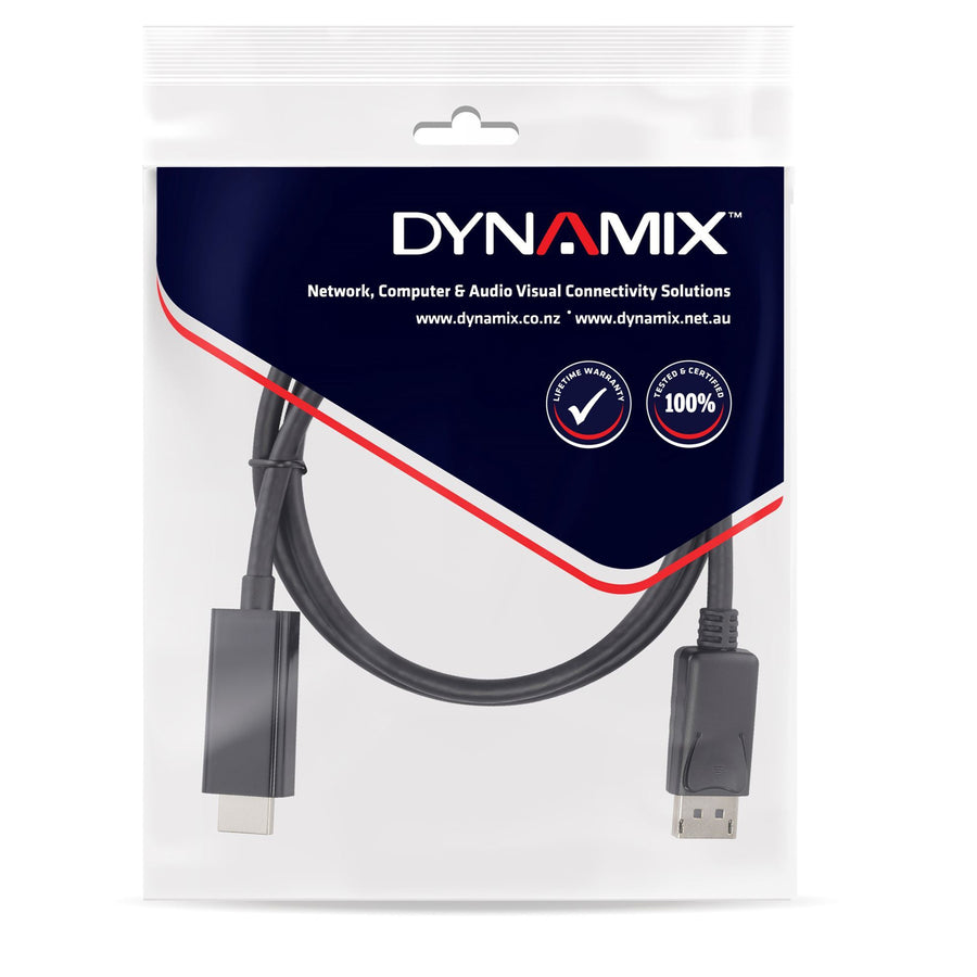 DYNAMIX C-HDMIDP4K60-1 - 1m DisplayPort Source to HDMI 2.0 Monitor - Directional Cable. Max Res: 4K@60Hz