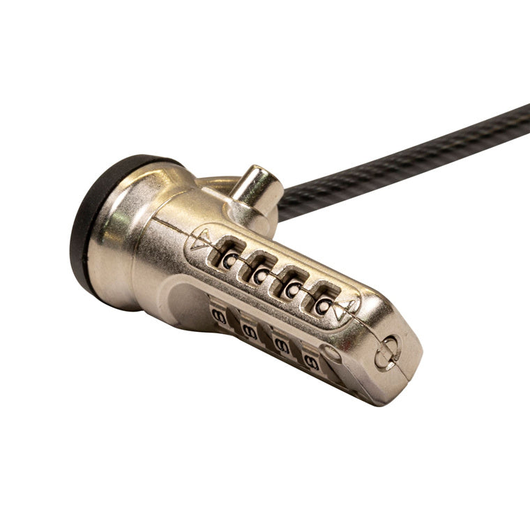 Dynamix LOCK202V2 2m Locking Security Cable   for use with Kensington Security Slot. Easy to Install & Use in the Office or On-The-Go. T-bar Lock with Superior Lock Strength & Theft Protection. 4-Digit Number Combo.