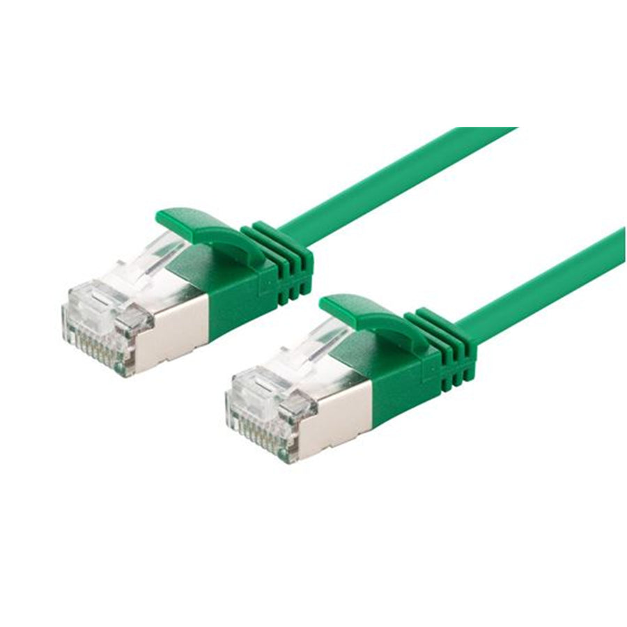 DYNAMIX PLSSG-C6A-0-75 - 0.75m Cat6A S/FTP Green 10G LSZH Patch Lead 34AWG 802.3af Shielded Plug.