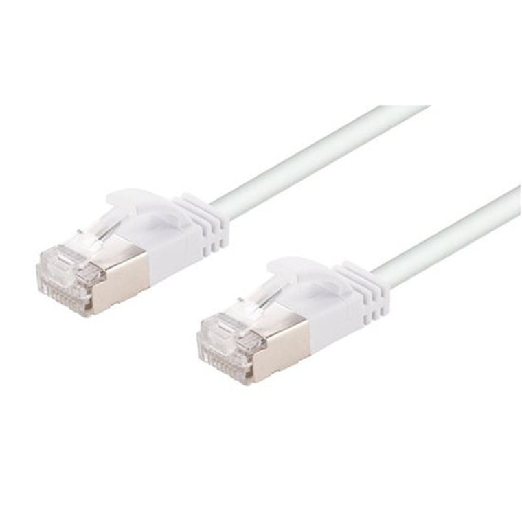 DYNAMIX PLSSW-C6A-0-25 - 0.25m Cat6A S/FTP White 10G LSZH Patch Lead 34AWG 802.3af Shielded Plug.