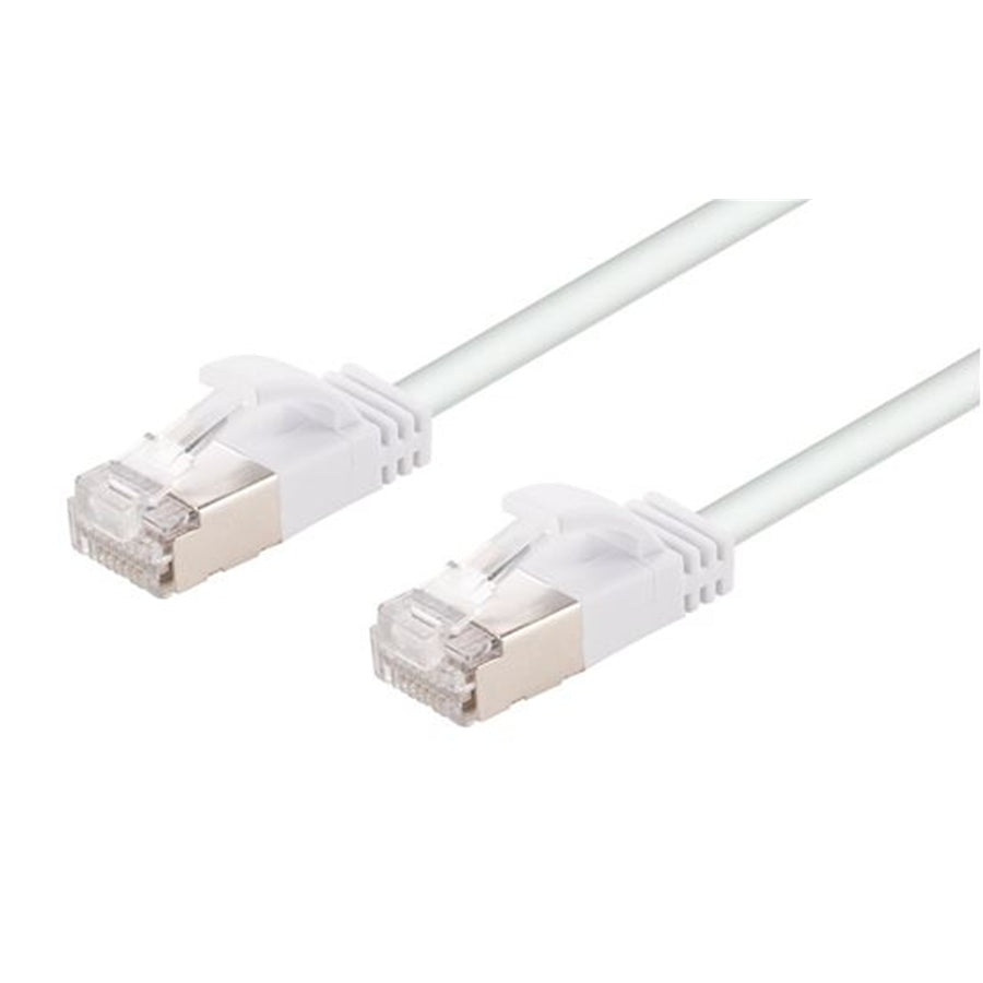 DYNAMIX PLSSW-C6A-2 - 2m Cat6A S/FTP White 10G LSZH Patch Lead 34AWG 802.3af Shielded Plug.