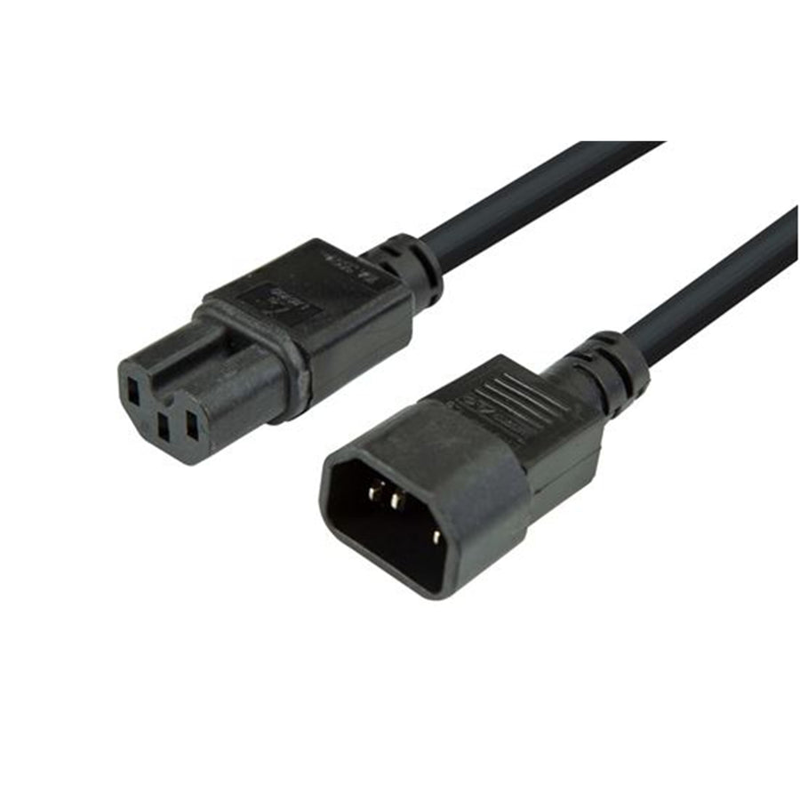 DYNAMIX C-POWERCX15 - 1.8M IEC C14 to Notched C15 10A SAA Approved Power Extension Cable. 1.0mm core.