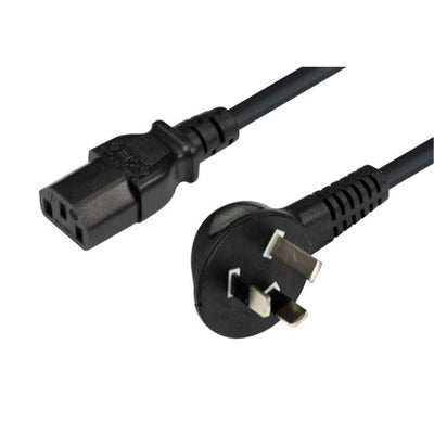 Dynamix  C-PFH3PC13-2 7.5A Flat Head 3 Pin to IEC C13 Power Cord - 2m - Black