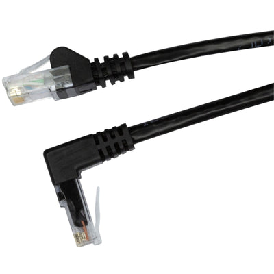 DYNAMIX PLKRA-C6-1H - 1,5m Cat6 Schwarz UTP Winkel-Patchkabel T568A 250MHz 24AWG Ungeschirmter Stecker.