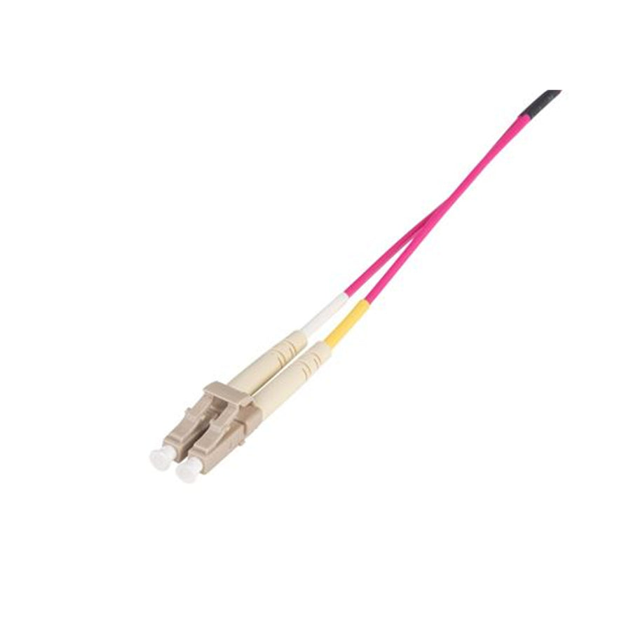 DYNAMIX FL-LCLCOM4-2H - 2.5M 50u LC/LC OM4 Fibre Lead Duplex Multimode Raspberry Pink LSZH Jacket.